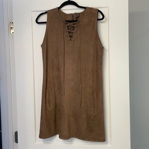 Smell the roses suede dress